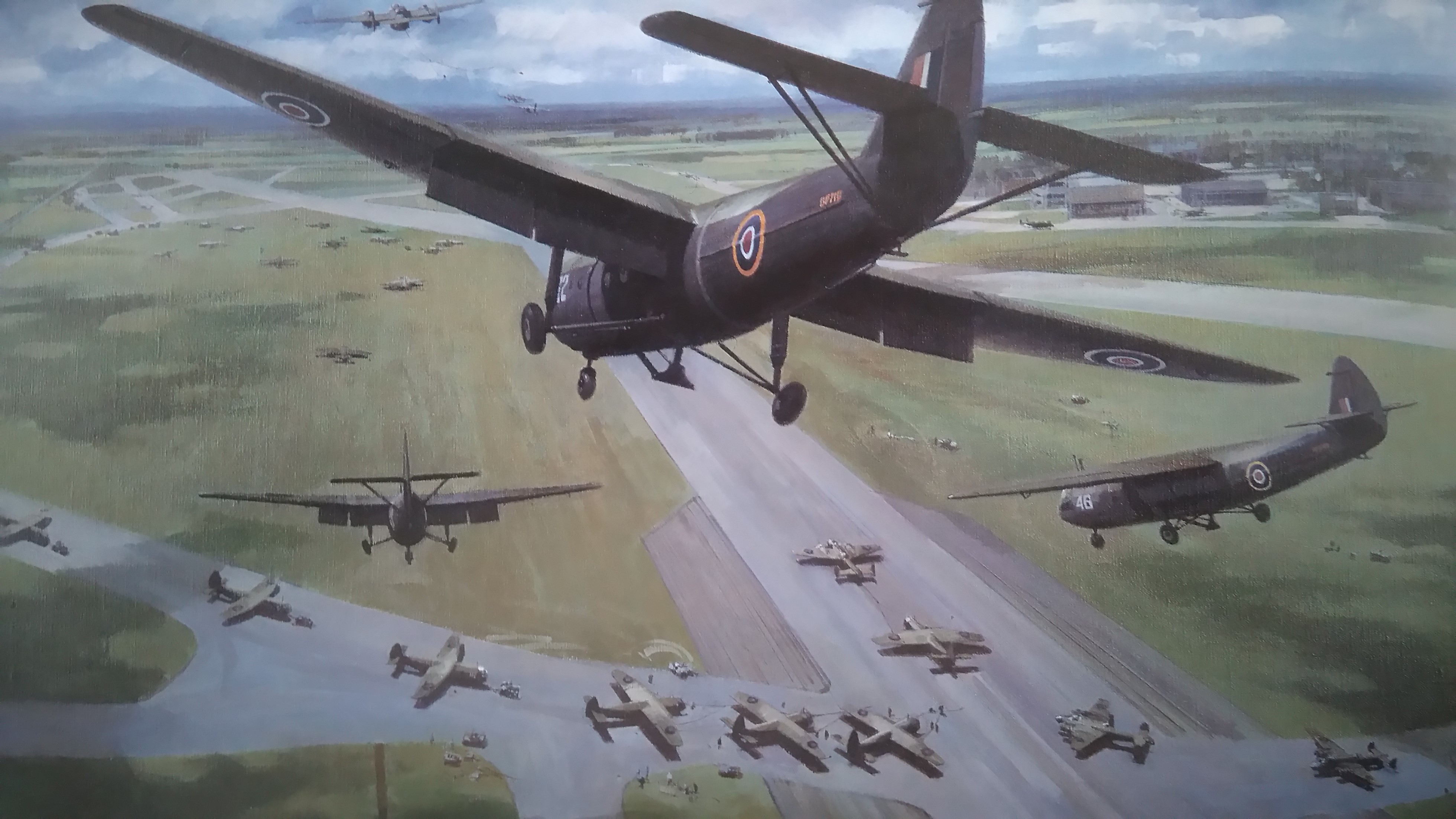 Image: Painting of Horsa gliders at RAF Brize Norton